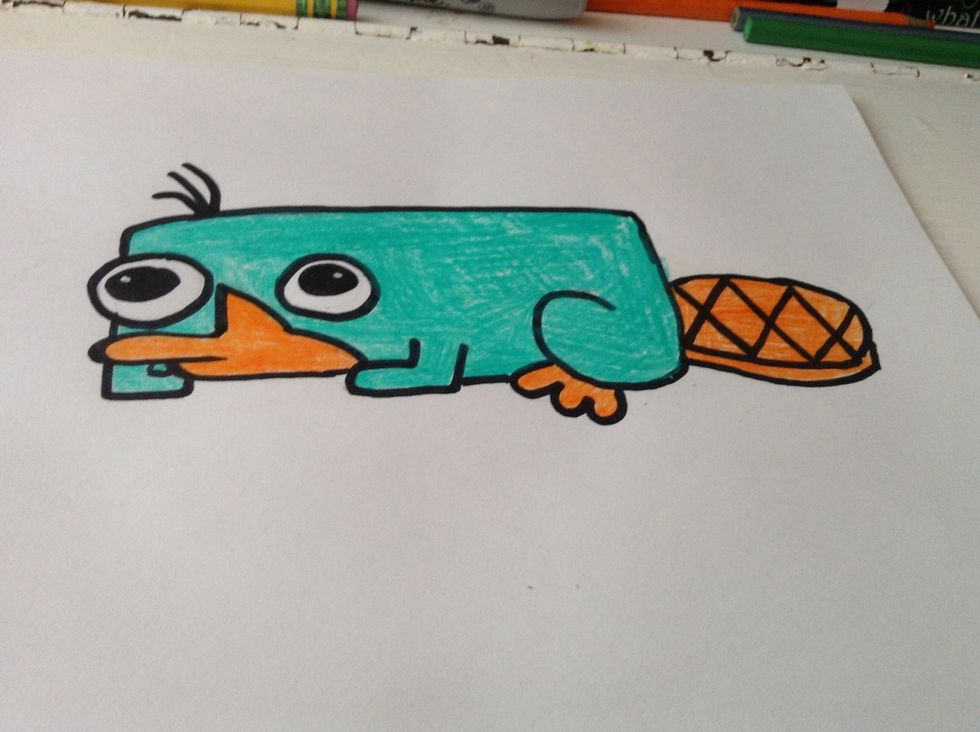 Aqua green for his body.
