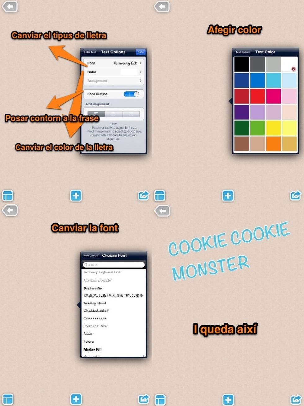 Aquestes s\u00f3n les opcions que podeu servir l'hora d'utilitzar l'eina d'escriptura.