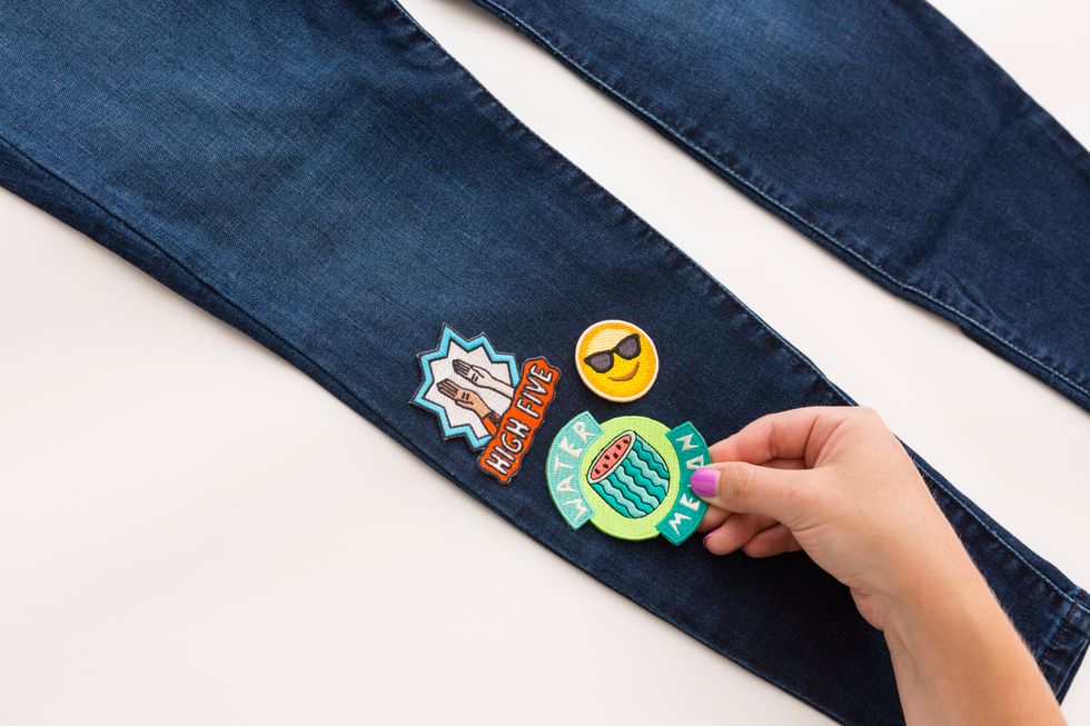 Arrange a few of your fave statement patches, then place in some smaller and/or quieter patches in amongst the others.