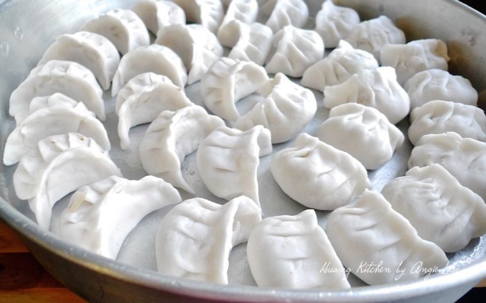 Arrange the dumplings onto a well greased steaming tray. Steam over high heat for about 12 minutes or until the skin turns translucent.