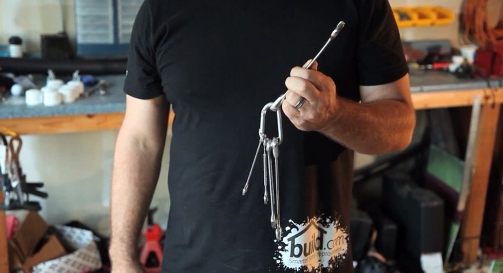 Arrange the wrenches on the ring by size.