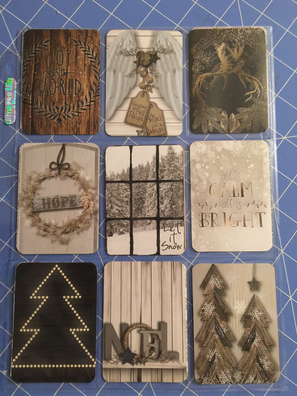 Arrange your cards on the front of the pocket page as desired