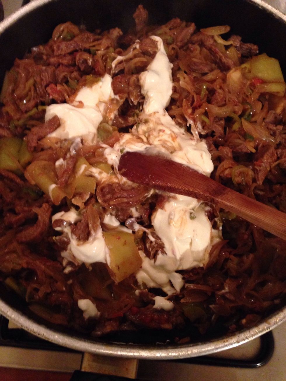 As a final touch add sour cream