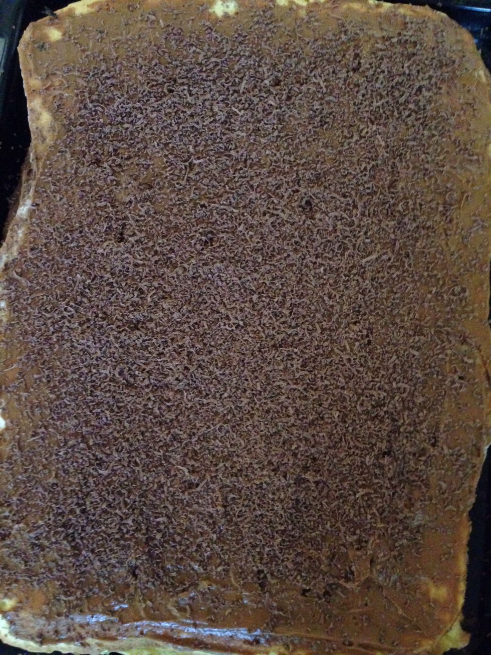 As a final touch decorate with shredded chocolate