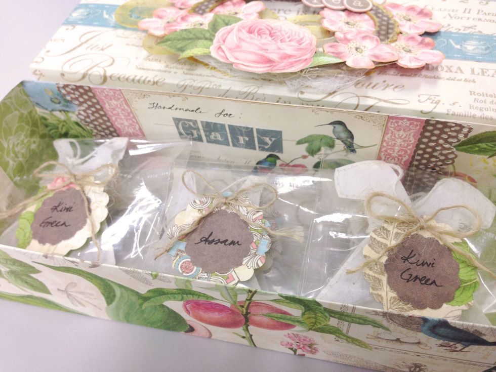 As a gift, you can further pack the teabags into small packages and house them in a gift box... Gift Box Tutorial on my YouTube channel (http://youtu.be/rsXB1DvoyoQ)...