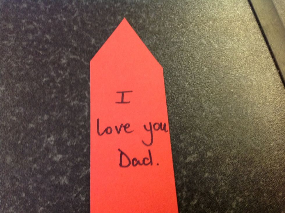 As a surprise write a message of your choice to slip into the pocket.