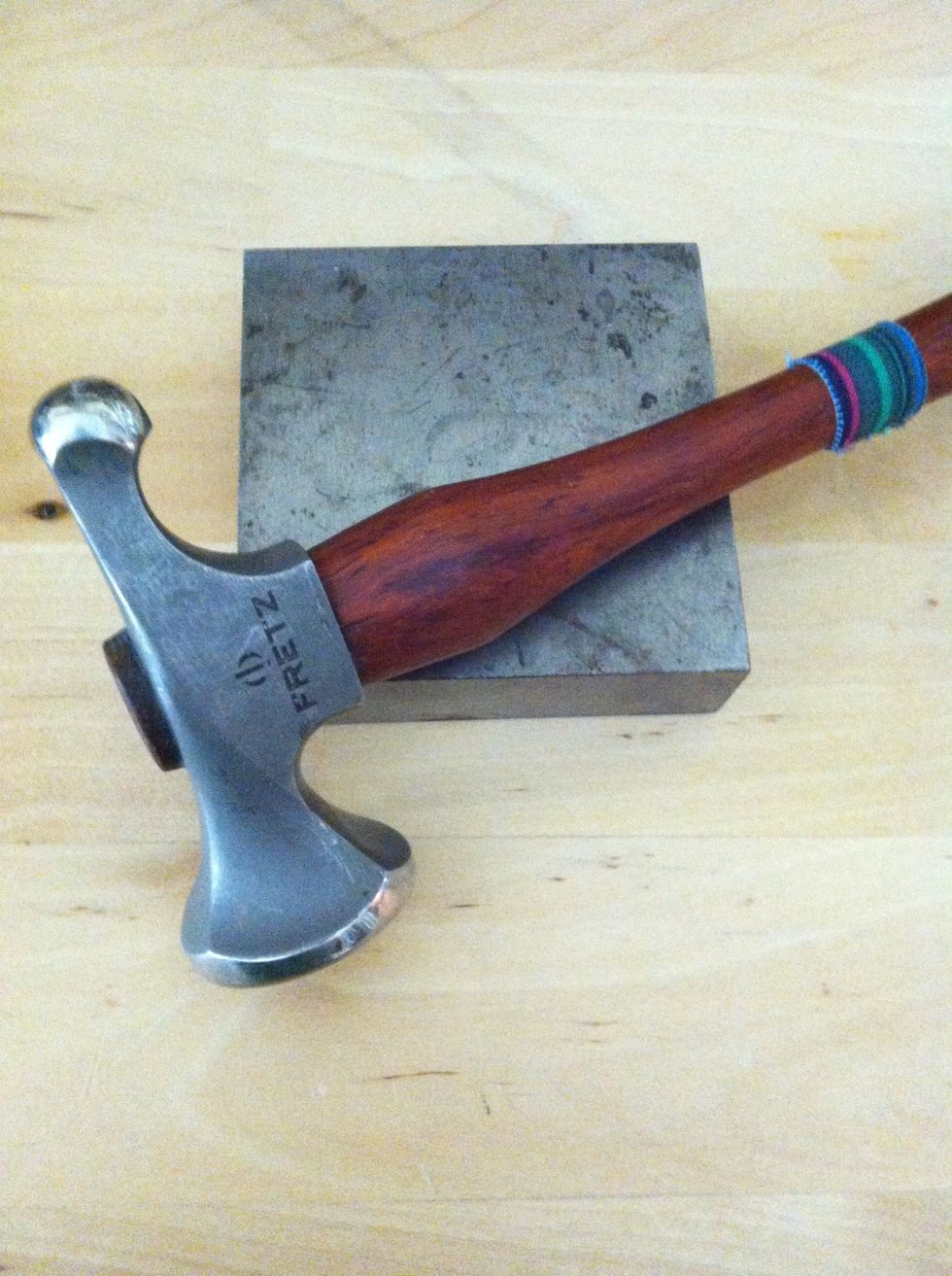 As an optional touch use a bench block and hammer to flatten parts of the hook and eye.