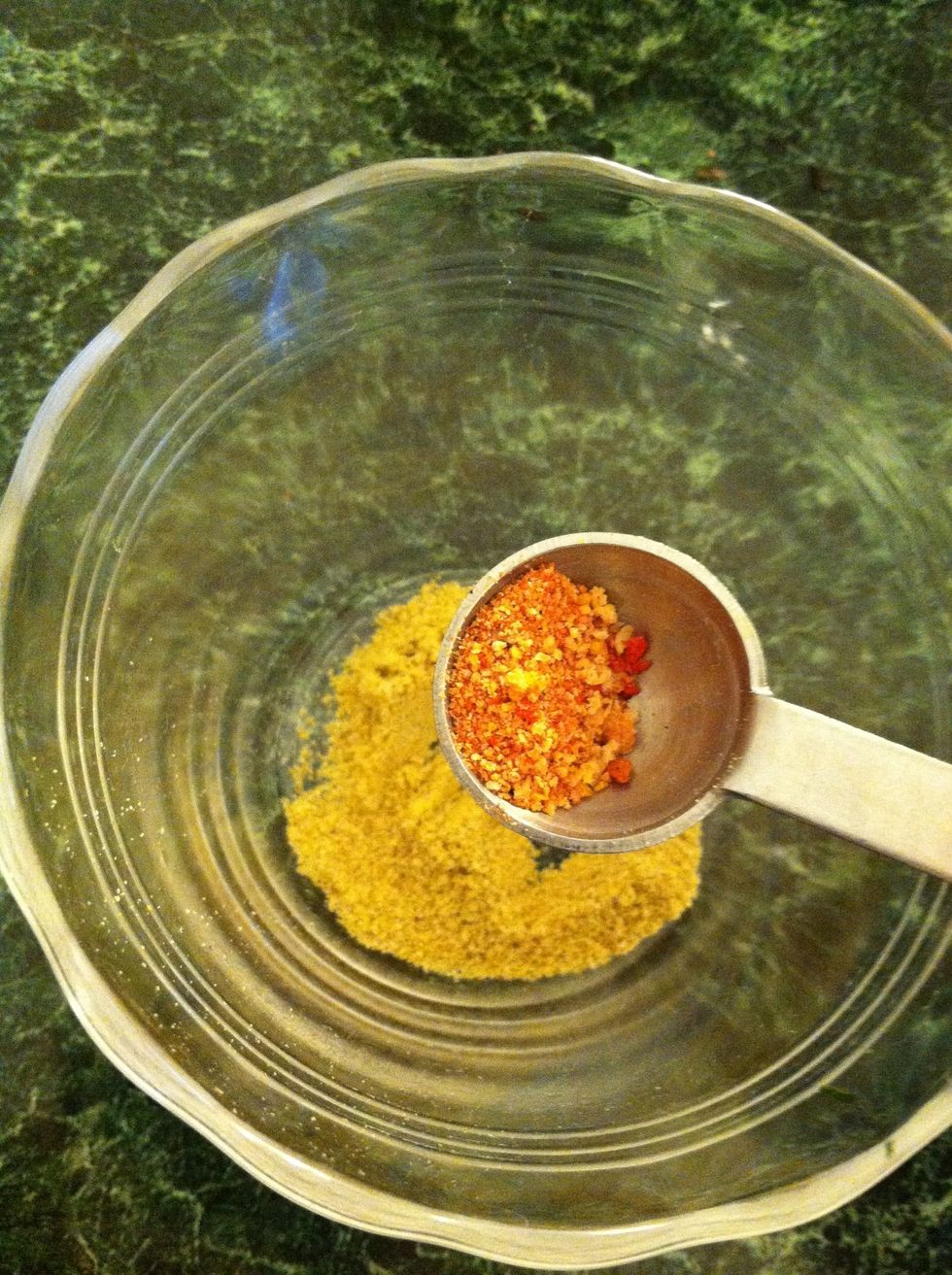 As Herb is a canary chick and we own he canaries we were told to mix just a touch of the adult's regular egg food into the baby formula. If your birds, like my keets, don't get egg food, skip.