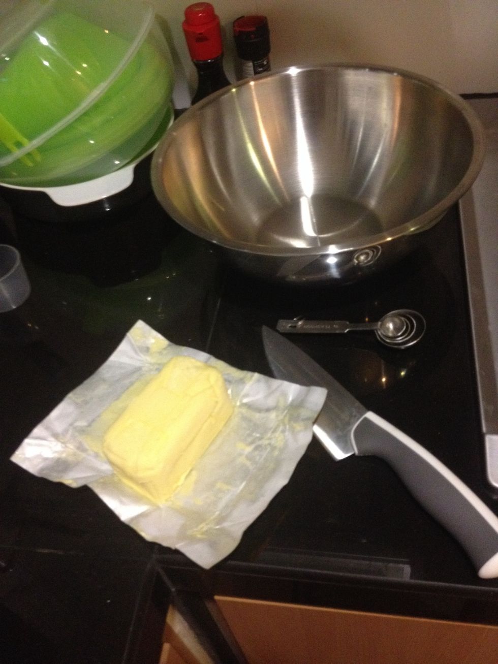 As i said 1cup butter is around 230g so skip the headache and use the whole pack (227g) cube it up to save your bicep some beating. Yes! You can beat it by hand.