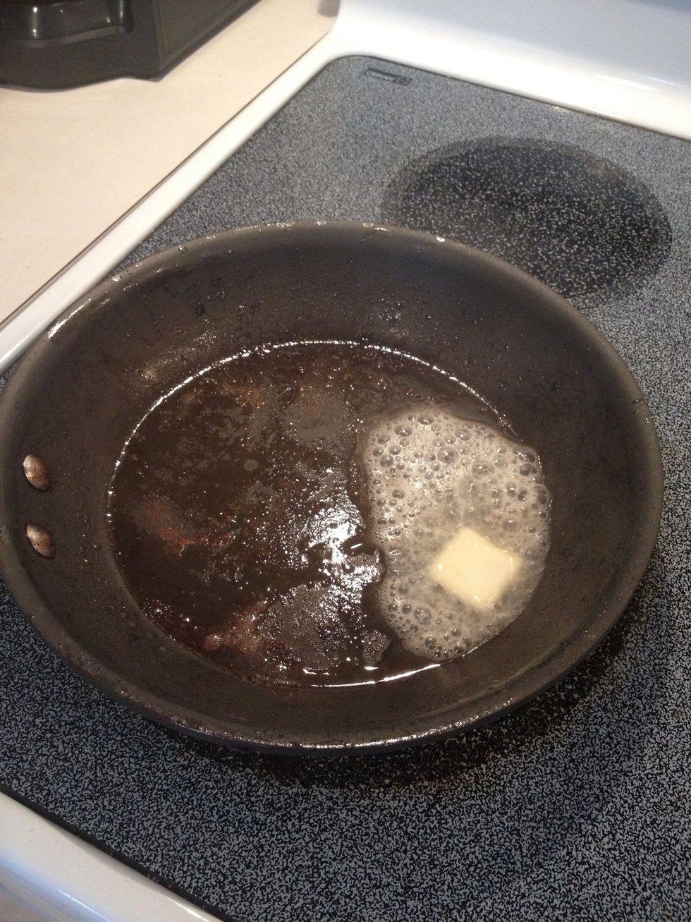 As pork chops brown, place them in a greased baking dish. You may have to add a little more butter as you continue browning all your pork chops.