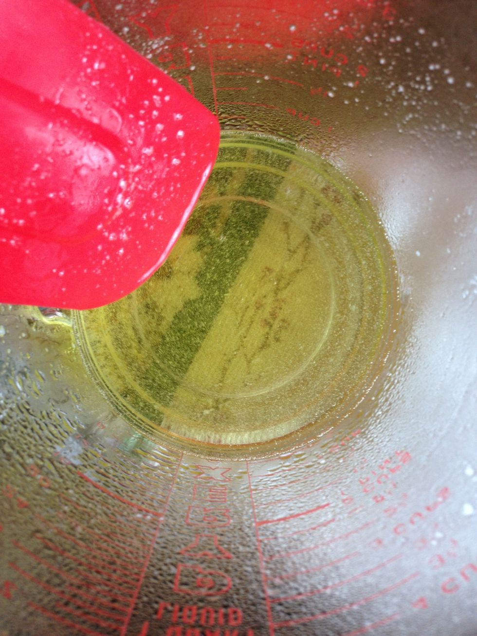 As soon as it's clear of solids put mixture in the fridge