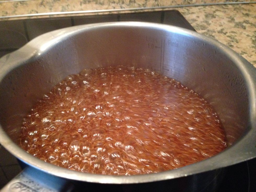 As soon as you've boiled the mixture add flour