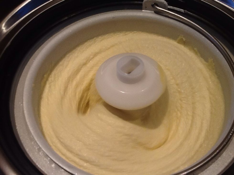 As the ice crystals are broken up, the mixture grows.