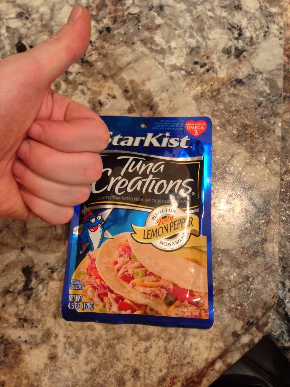 As the water is heating up, choose the tuna you'd like to use. Starkist is my favorite