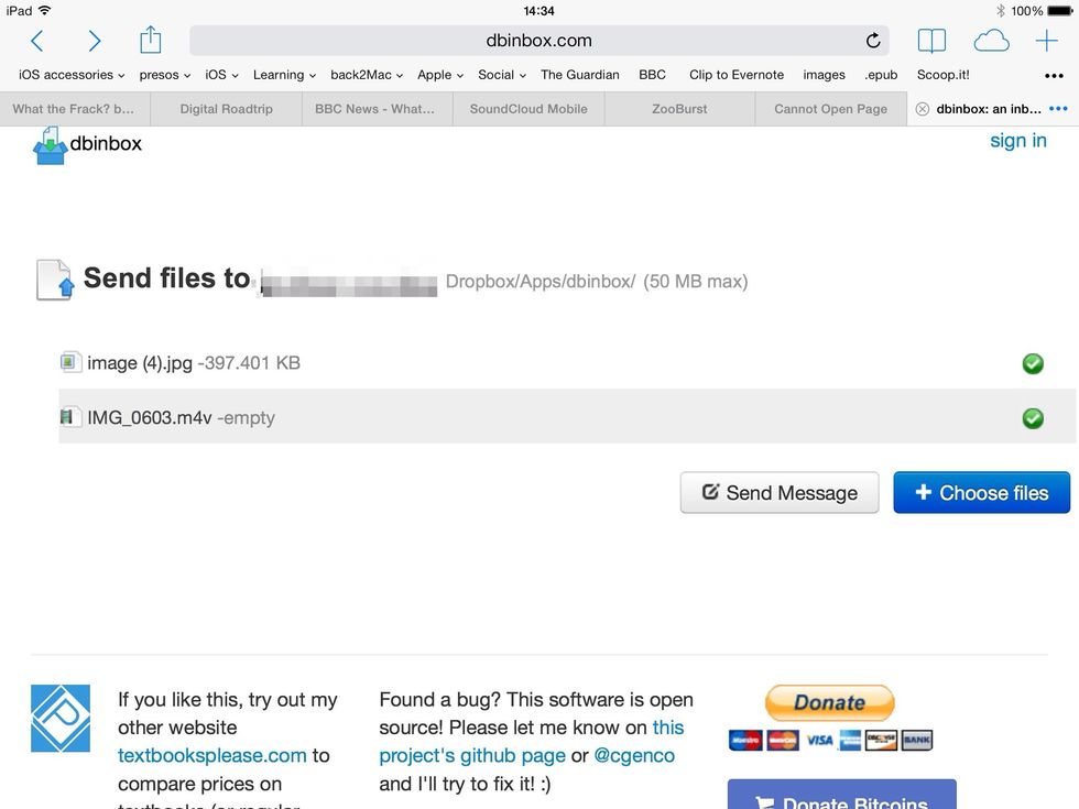 As they upload you will see this...once uploaded quit Safari and go to another device or computer.
