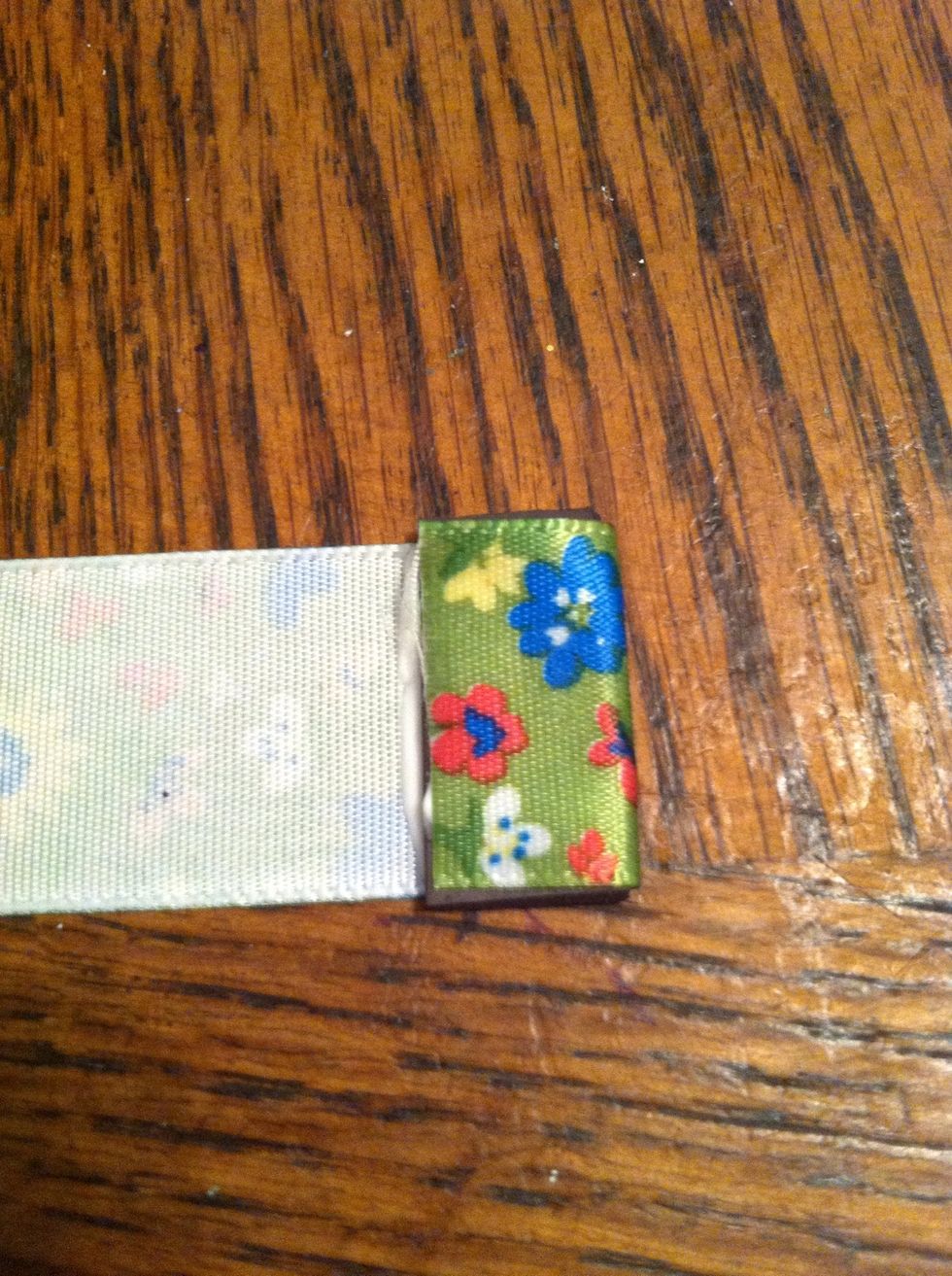 As tightly as you can fold it over. Repeat on the other end, repeat with all ribbon.