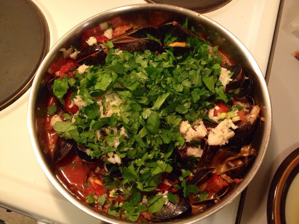 ..as well as the chopped flat parsley.