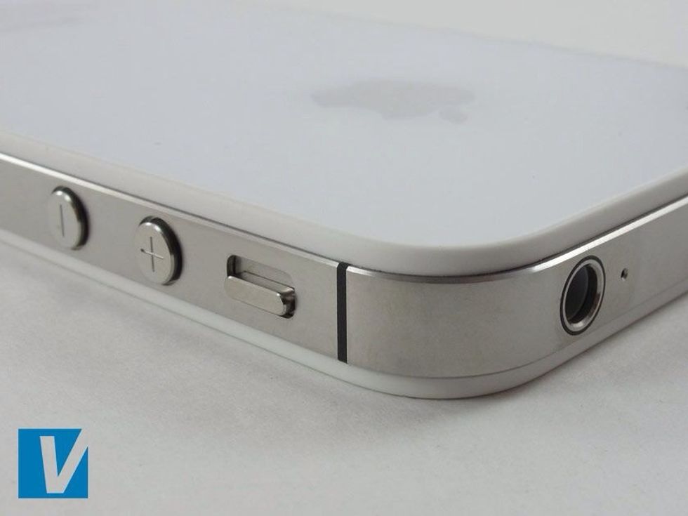 As with the other features on the iPhone, the volume controls have been immaculately made. Check that the shape, finish and overall quality match that of the example shown.