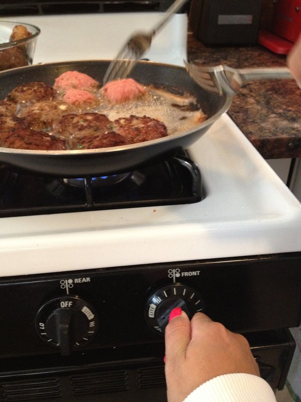 As you are fishing last batch, lower heat to medium