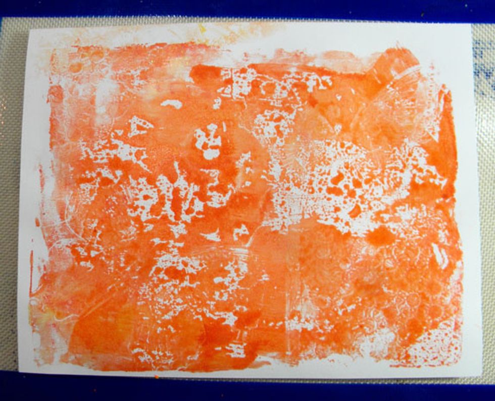 As you can see, adding the Minx Inks resulted in a much wetter print and the pattern does not show up as well.  I wasn't crazy about the results, but stay tuned for how I used the Minx later.