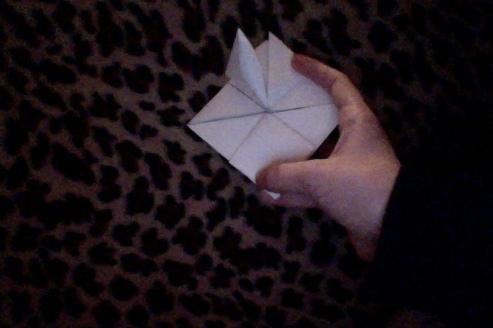 As you can see from this photo, each part that you just folded upward, opens like a little pocket.