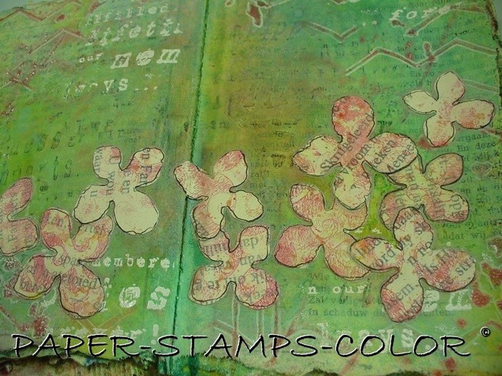 As you can see: I also adhered one over the fold to make the 2 pages seem more like one page.