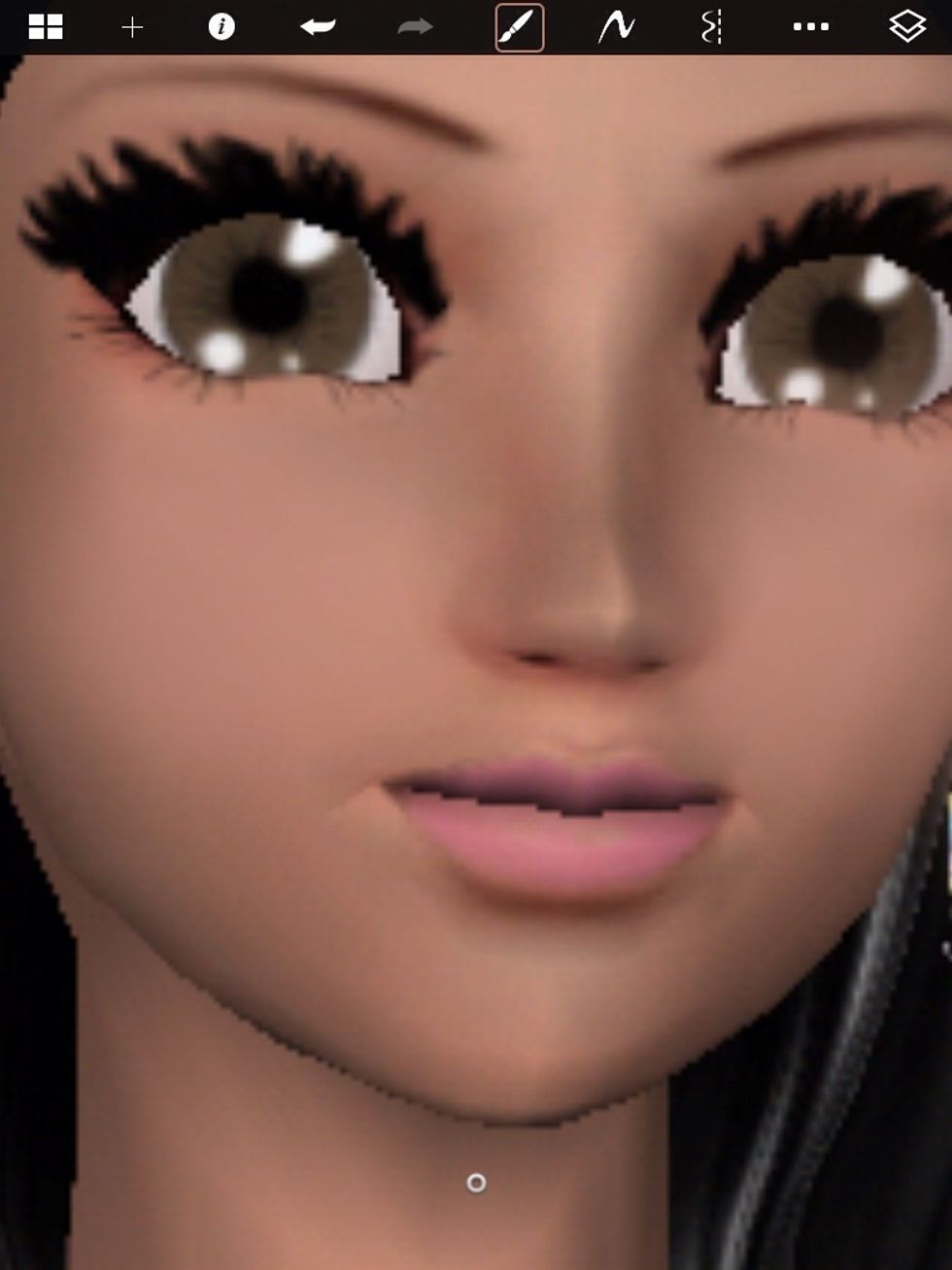 As you can see I out some light brown on the cheeks so the pink blush doesn't stand out to much