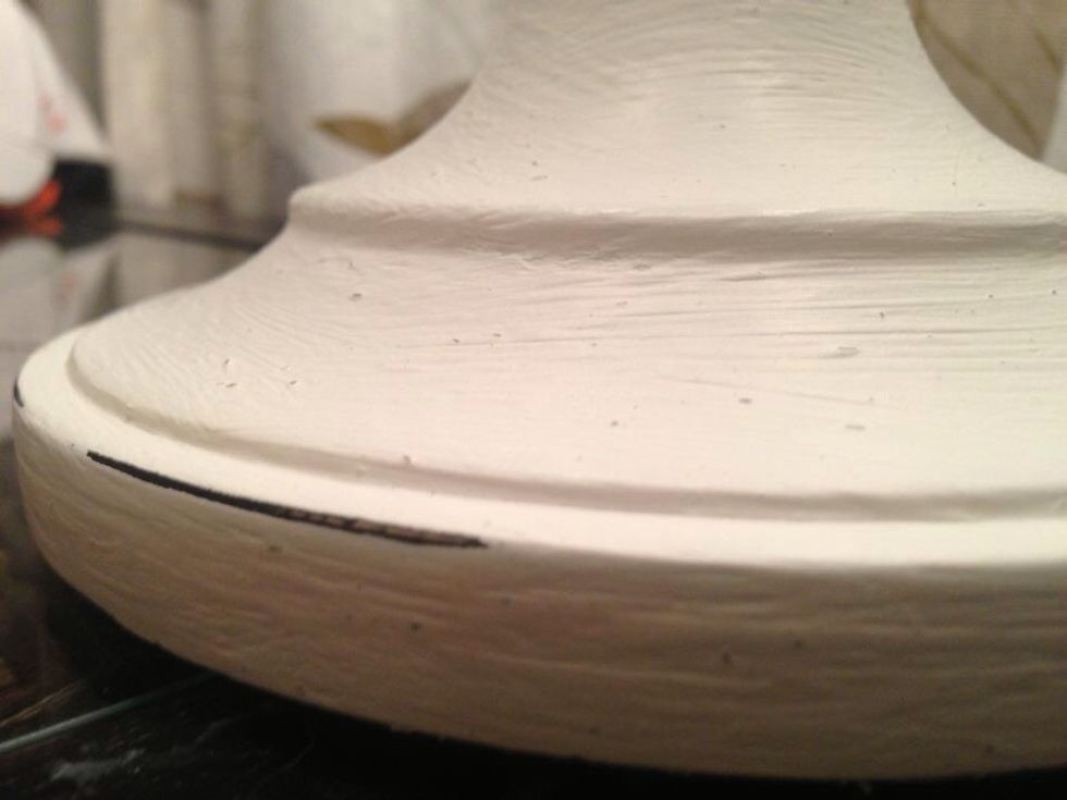 As you can tell, I left a lot of the brush strokes and sanded the edges to distress it a bit. I did give the piece a light overall sanding.