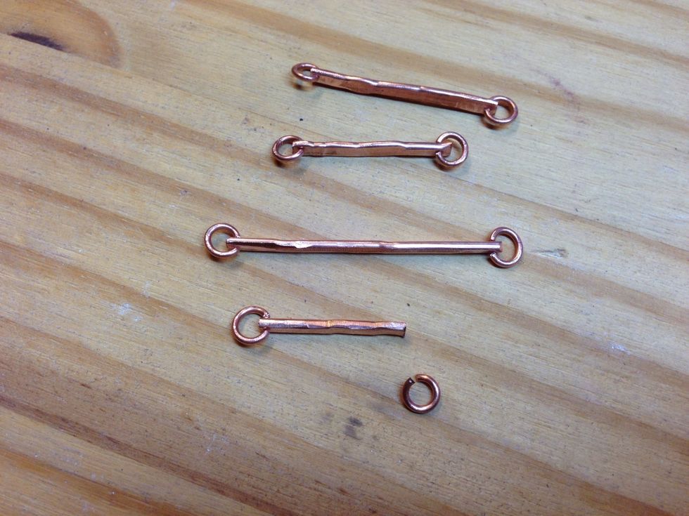 As you complete each segment, place it on a fire brick, ready to be soldered. (One end will have a clasp.)