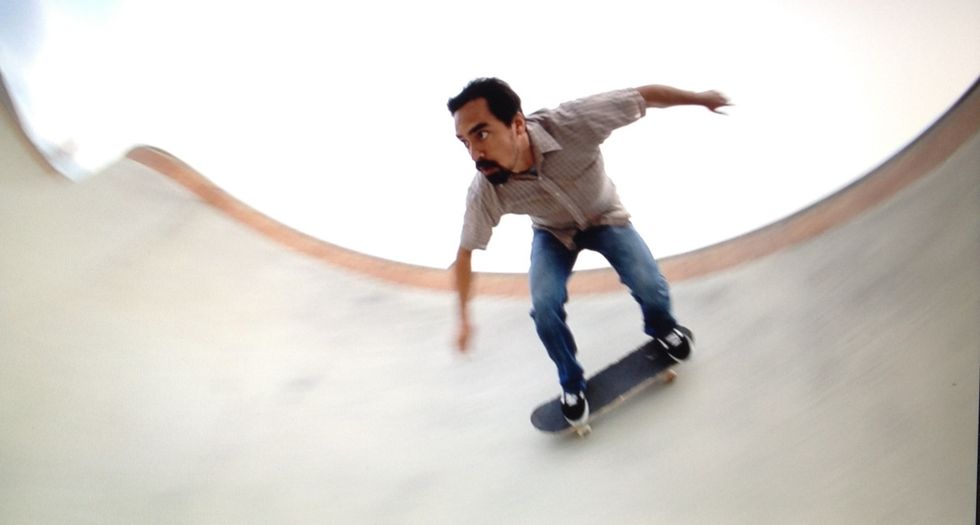 As you descend, push off the wall \u2013like standing up quickly\u2013 with your legs. This creates momentum (speed) for the next turn.