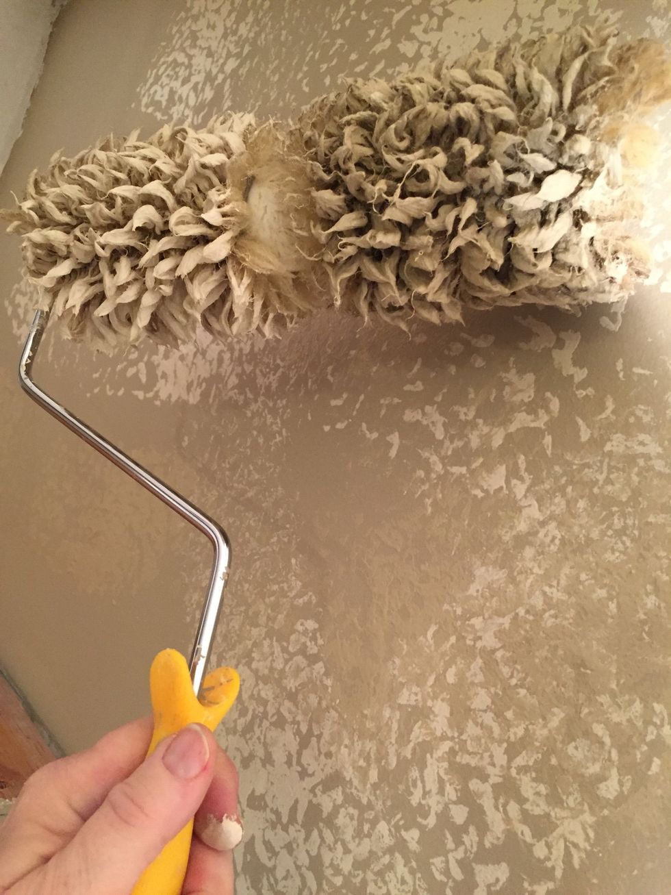 As you roll, you will get the hang of applying 2 colors. It's pretty forgiving. You can get the look of stone with this method. Don't be afraid to be playful.