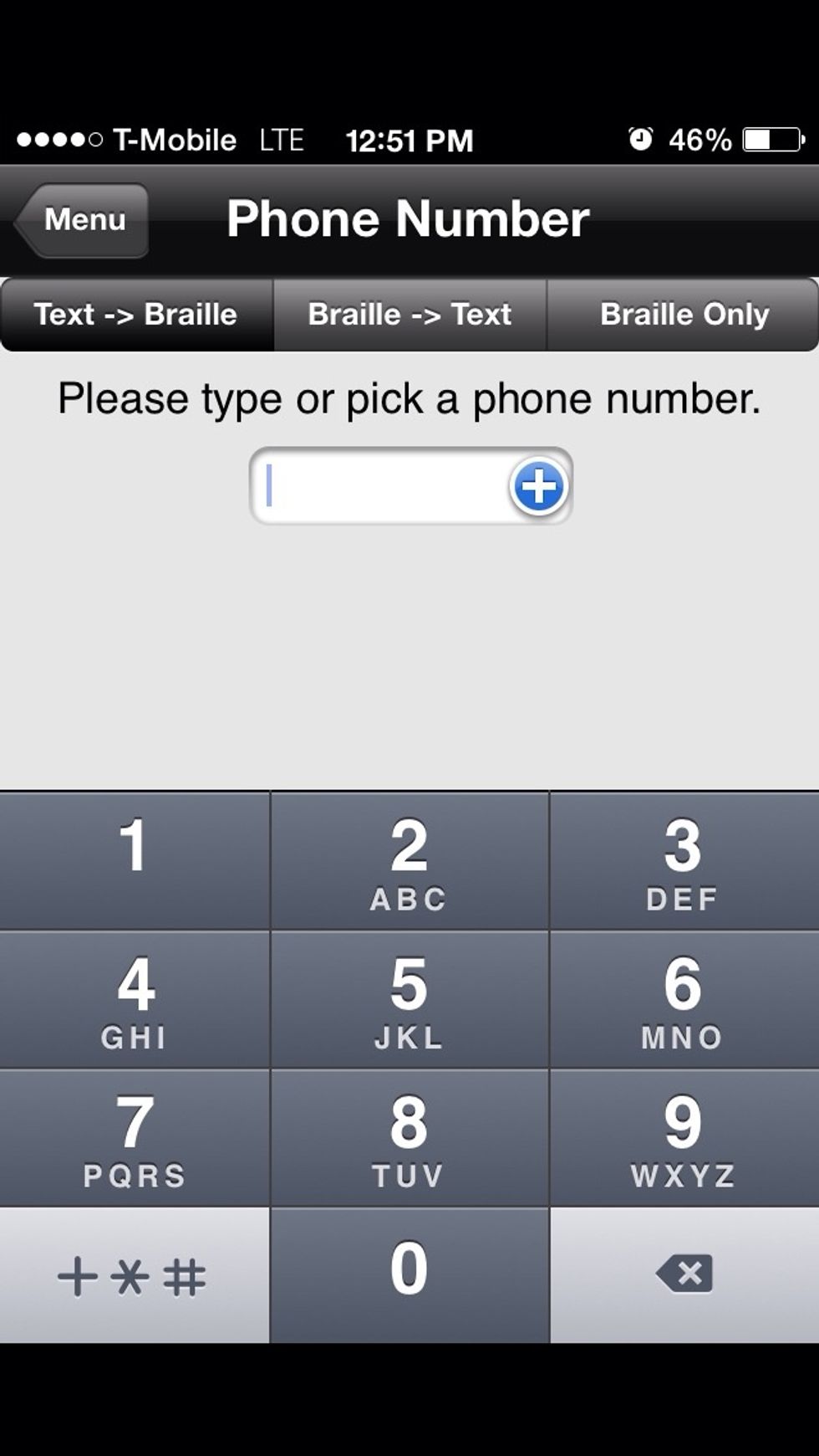 As you type the number, Braille will appear below.