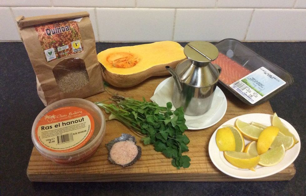 Assemble Ingredients and preheat oven to 200 degrees.