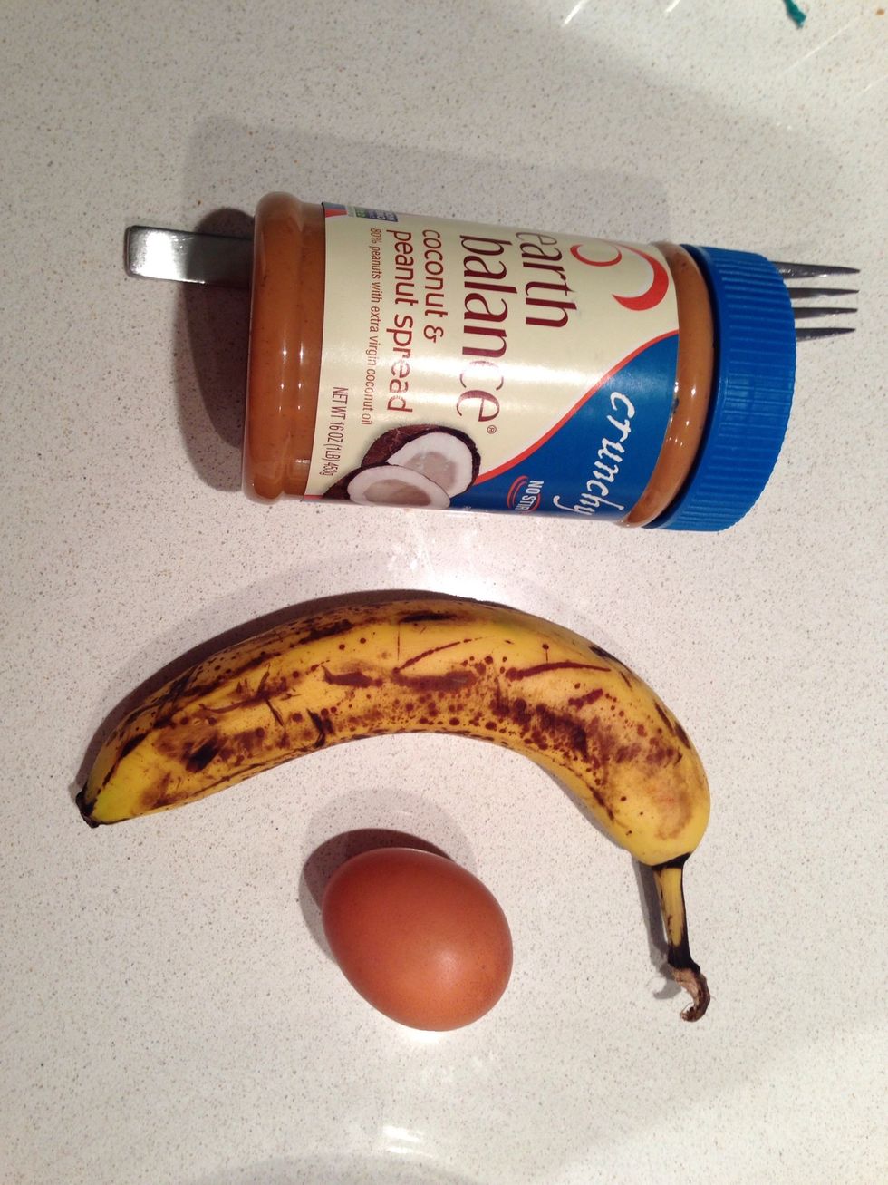 Assemble ingredients. I recommend an over ripe banana (I won't eat them once they have spots)
