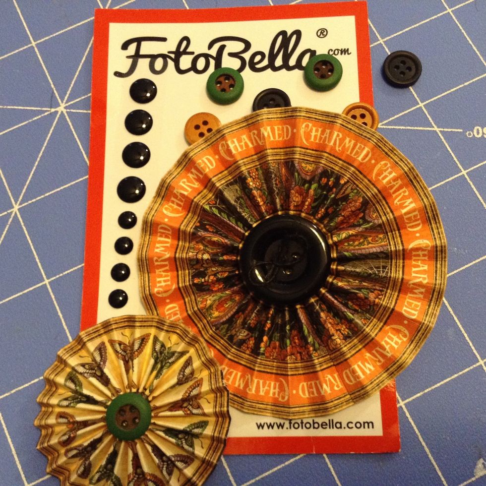 Assemble the florets and add buttons at center.