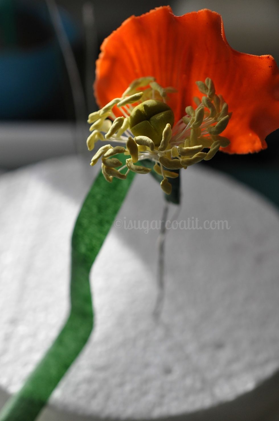 Assemble the flowers by attaching each petal, one at a time, to the already dry center, using floral tape.