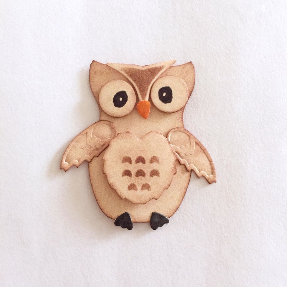 Assemble the Owl and give some eyeballs to the eyes by drawing them using a black sharpie pen. And here you get your little dude here!!