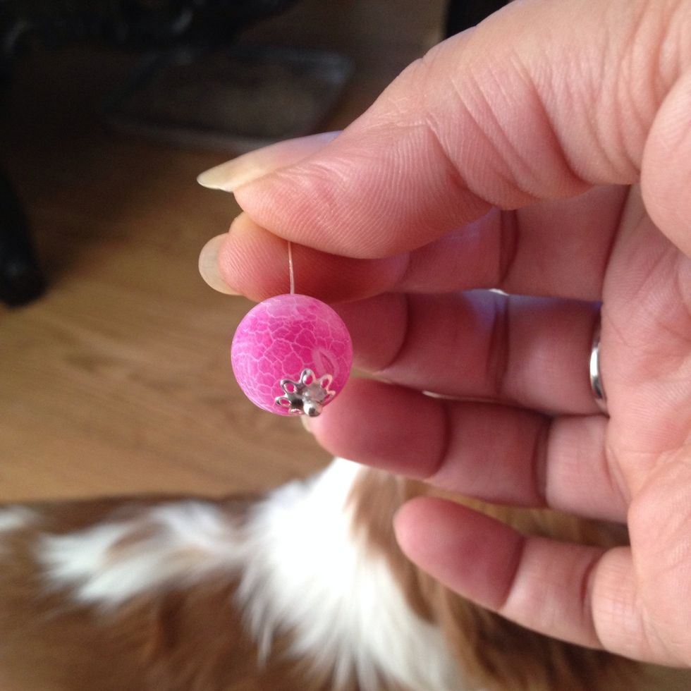 Assemble the stones onto the rod - I've added a little silver cap for my agate to sit in