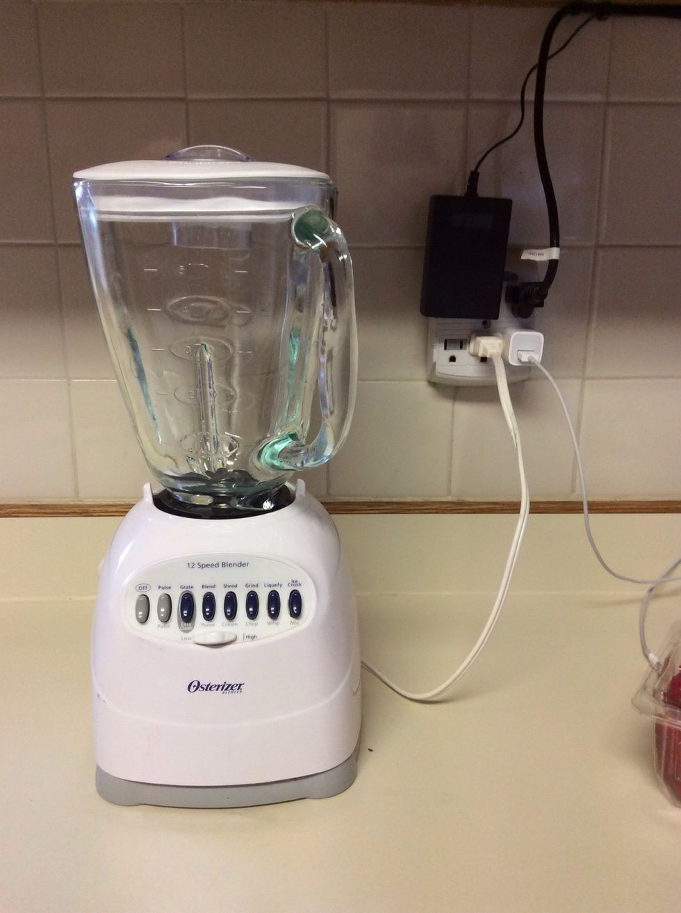 Assemble your blender and plug it in.