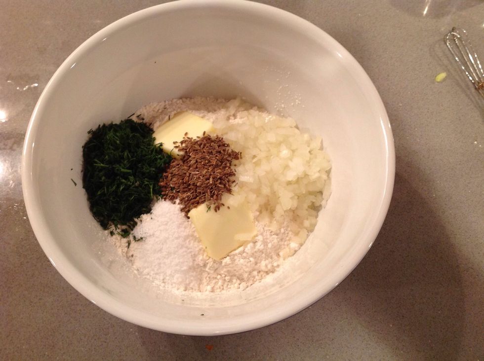 assemble your dry ingredients in the bowl.