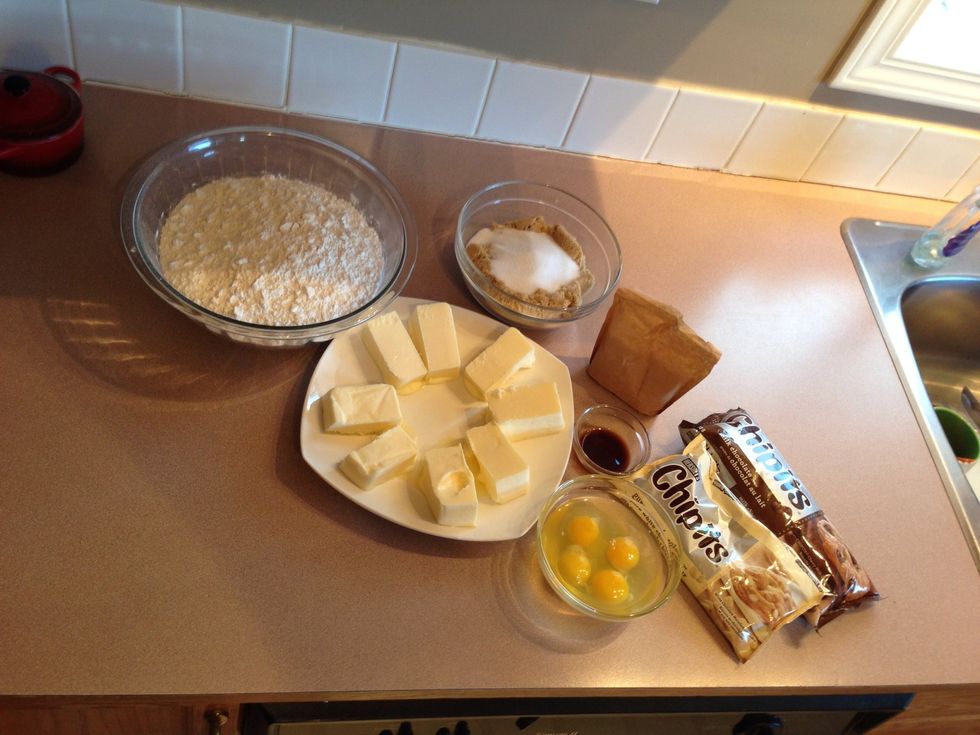 Assembled ingredients.