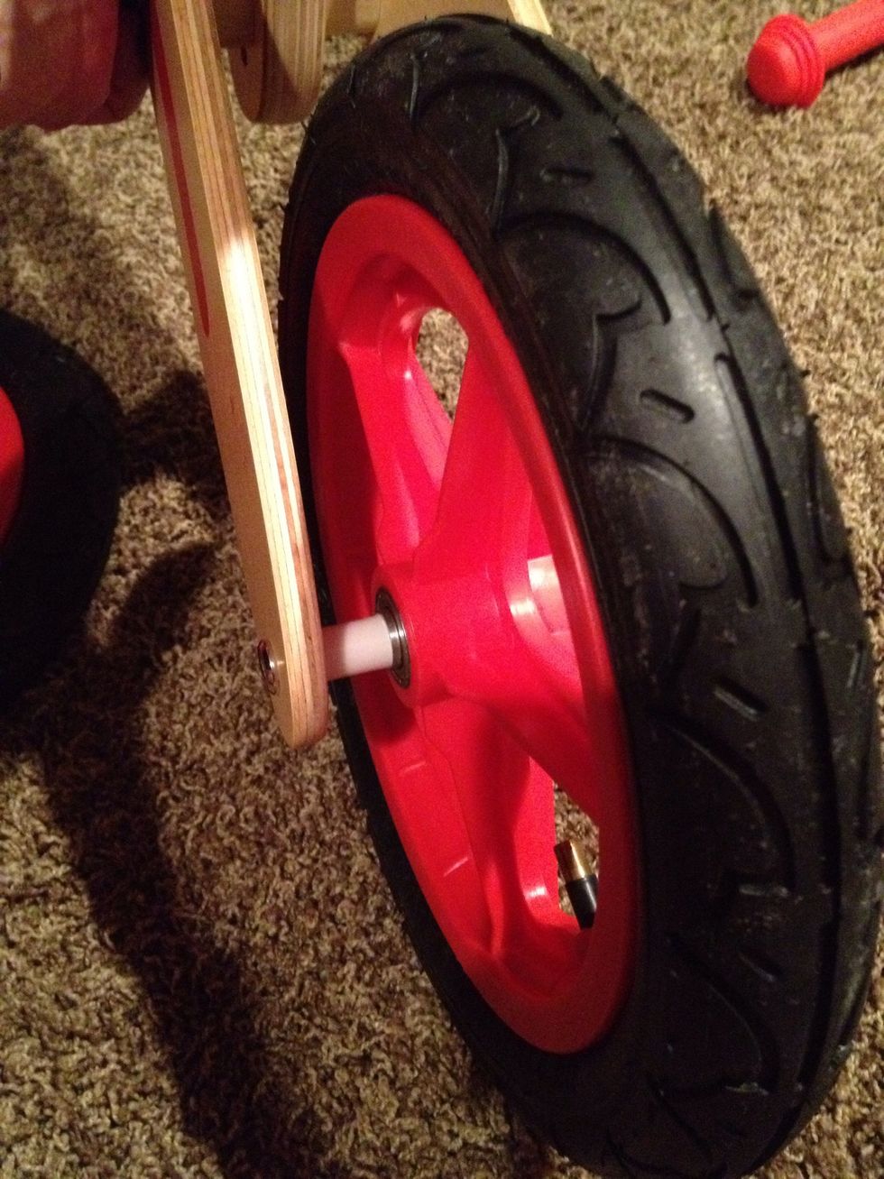 Assembled rear wheel.