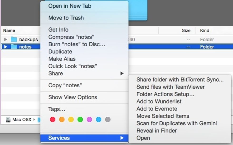 Associate folder action to folder.