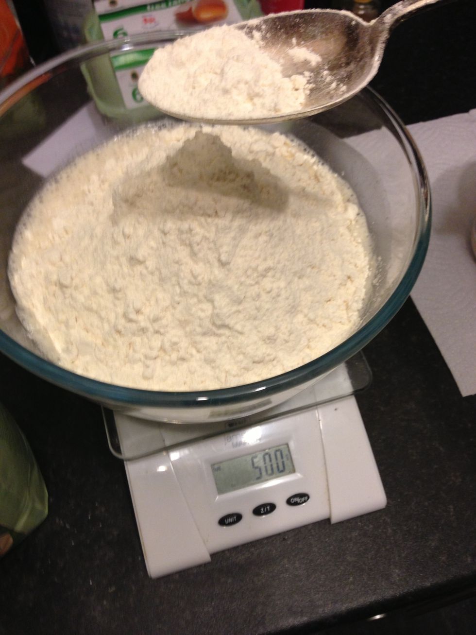 At 500 g of strong white bread flour