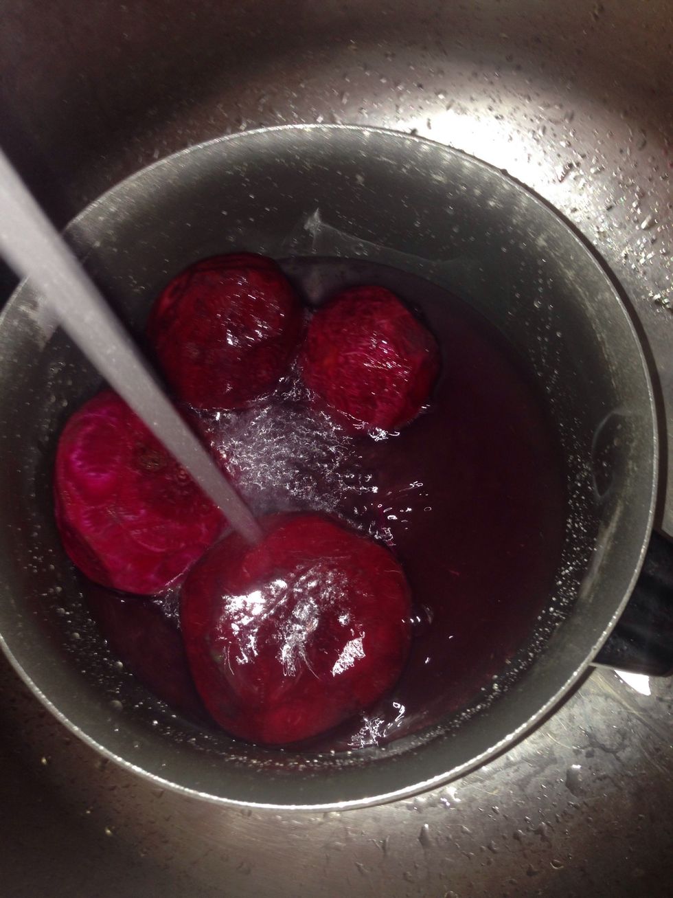 At first you need to boil the beetroot until it will soften up