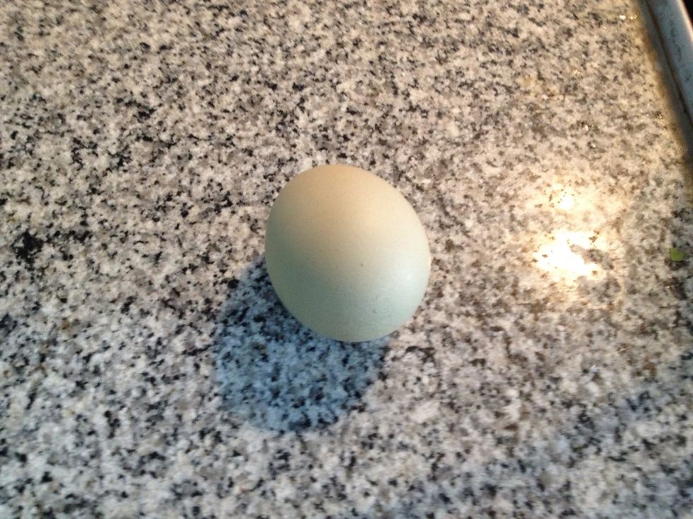 at last but not least, the egg, break it and put it in the mix
