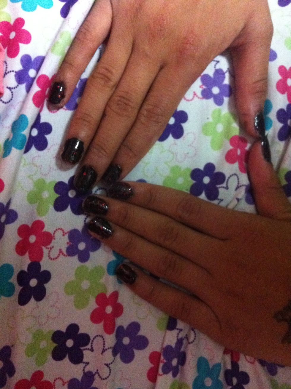 At last you are done and now just show off your nails and enjoy
