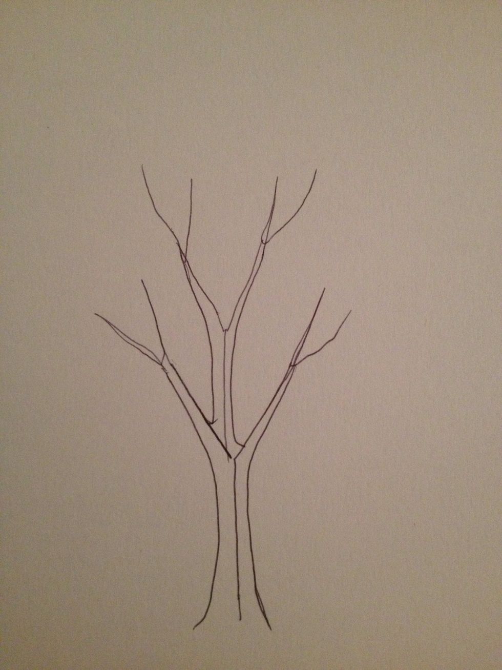 At the end if each arm, add small 'Y' shapes but less perfect and irregular.