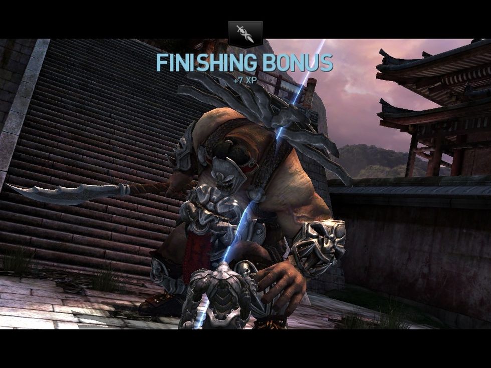 At the end of a battle you get time to just slash away at your enemies make the most of it and hit, hit, hit for more XP bonuses