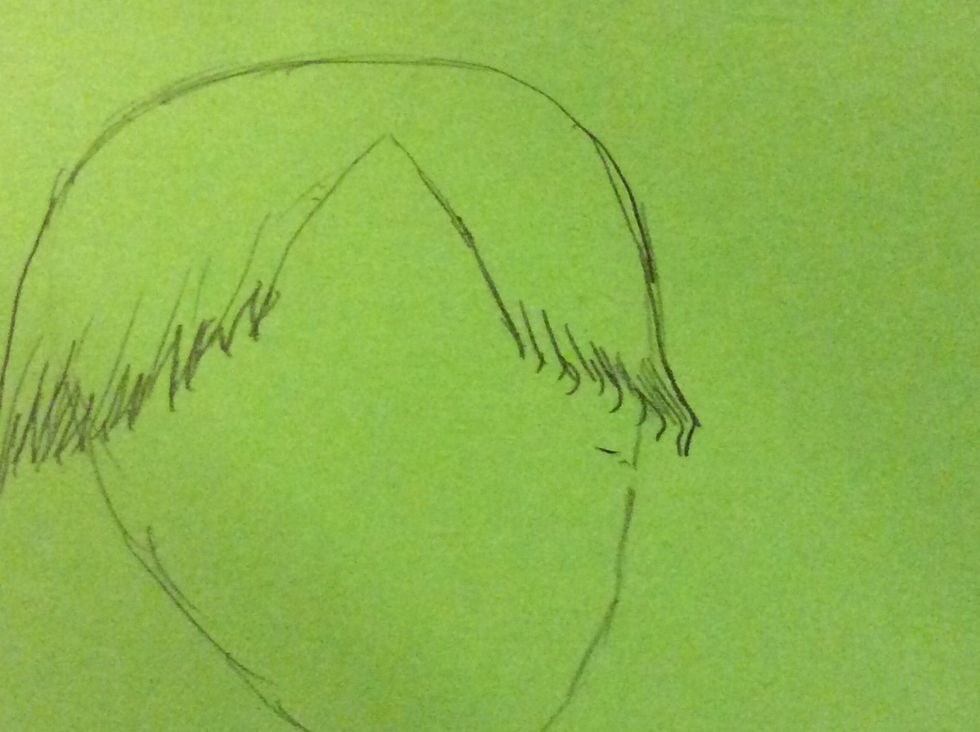 At the end of my bangs I curved my bang inwards